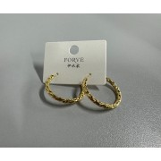 Серьги кольца косичка в золоте в люкс качестве